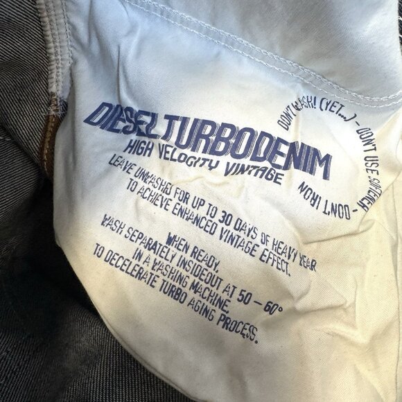 Diesel Jeans Mens 36x34 Turbo Koolter Regular Slim Tapered Raw Button Fly NEW - Picture 13 of 13
